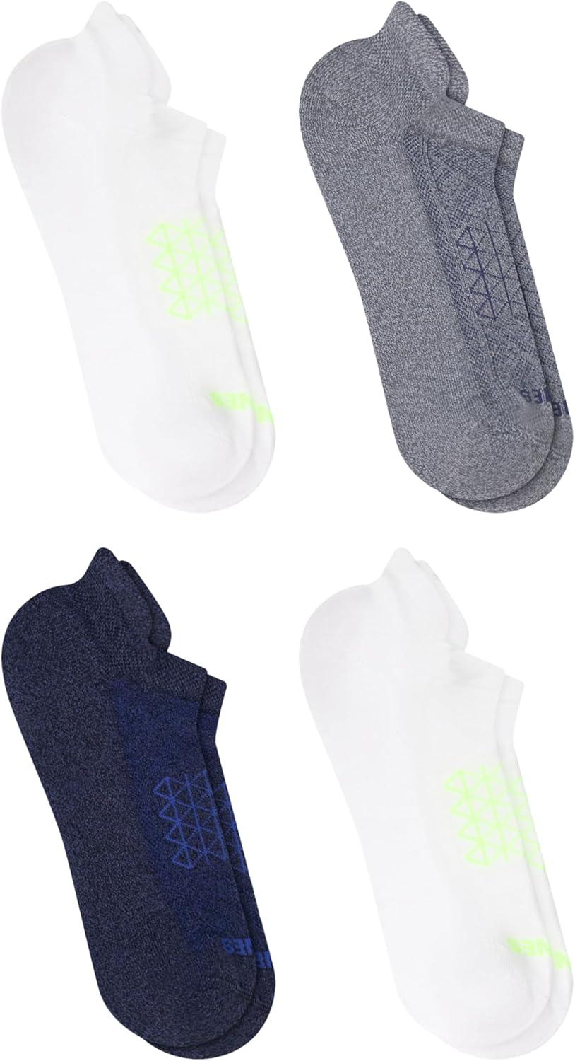 imageHanes Mens Socks Pack 4Pair Pack Absolute Run Mens HeelShield Tab Moisture Wicking Socks for Men