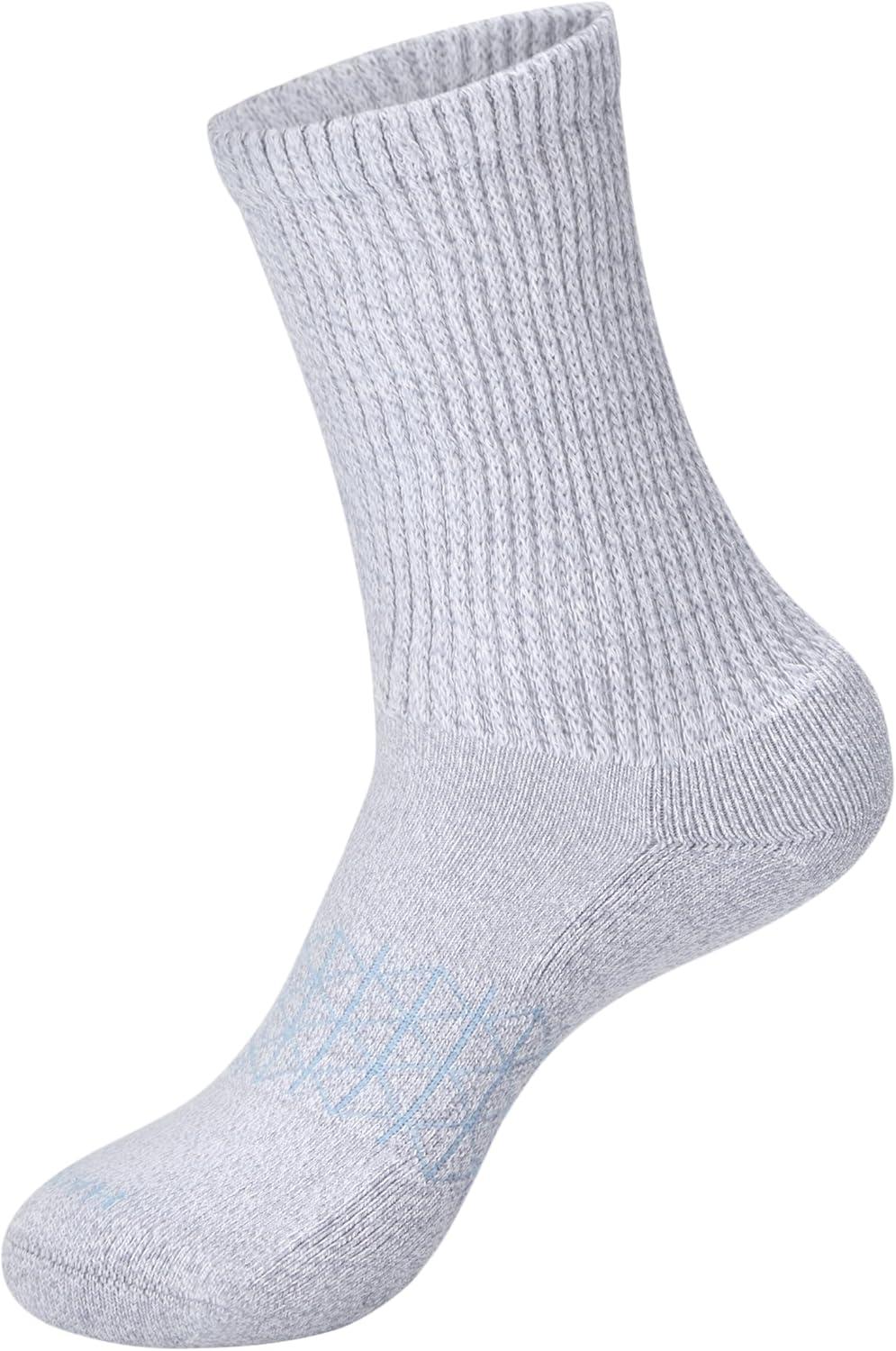 imageHanes Womens Absolute Wellness NonRestrictive Cushioned Crew Socks 4PackBlackGreyWhite