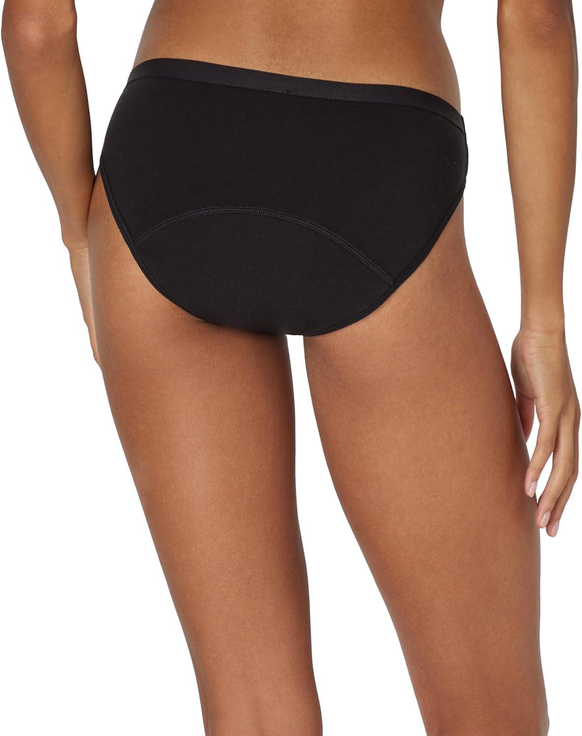 imageHanes Womens Comfort Period Underwear Bikini Period Underwear Super Leaks Period Underwear 3pack3pack Bikinis BlackDot PrintConcrete Heather
