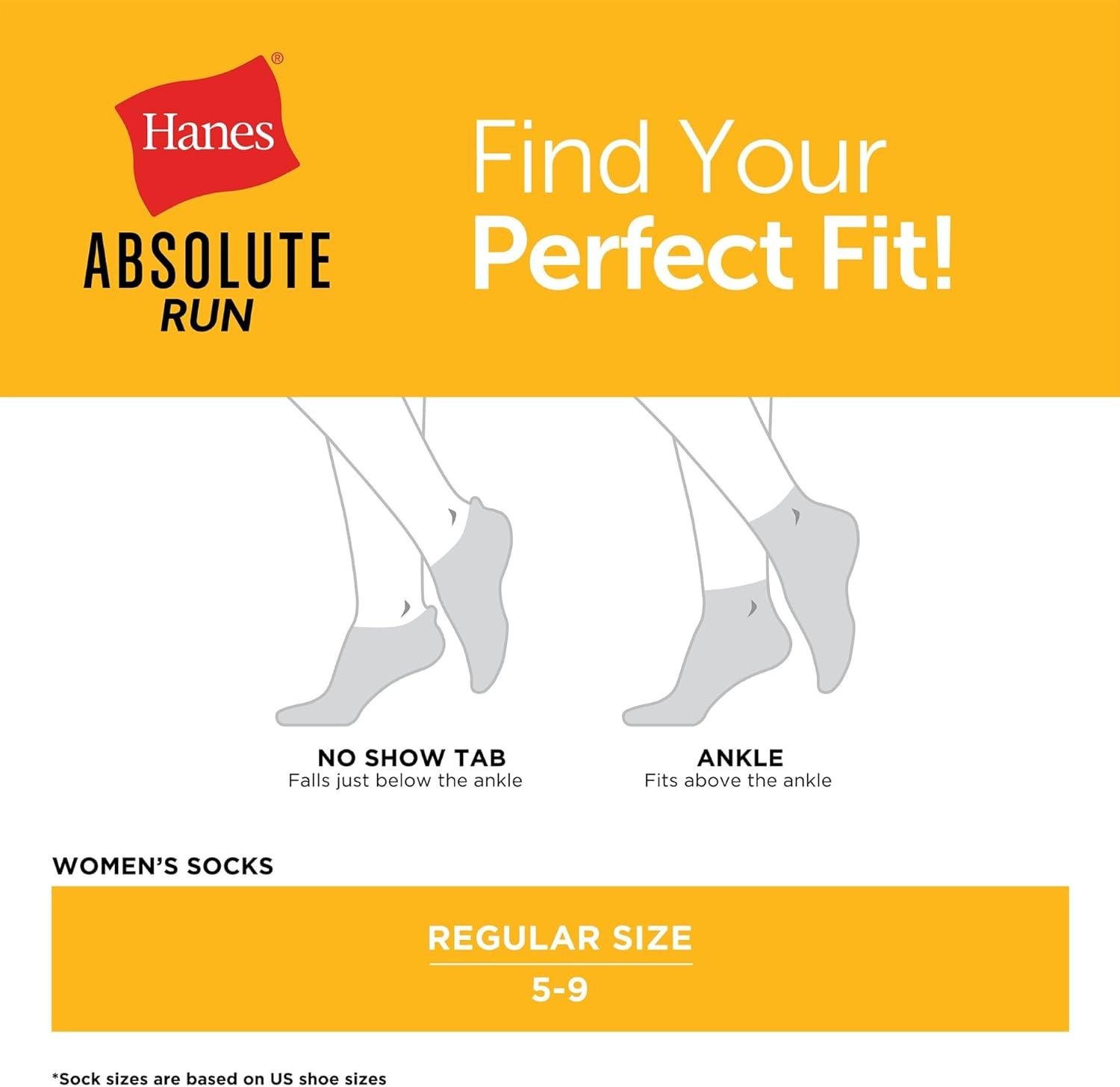 imageHanes Womens Running Ankle Socks Absolute Run Socks for Women Breathable Mesh Seamless Toe 4Pack