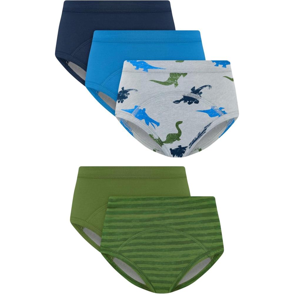imageHanes Boys Potty Training Underwear Brief Heavy Absorbency Toddler Boys Cotton Training Underwear 5 PackGreenDinos  5 Pack