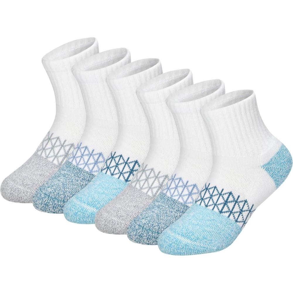 imageHanes Boys Socks Ankle Crew amp No Show 6pack Absolute Active Cushioned Sports Socks for Boys Moisturewicking AthleticBlueWhite  Ankle
