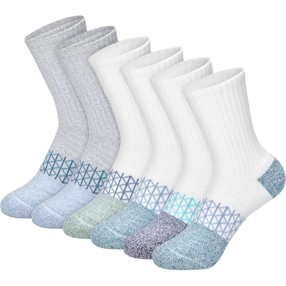 imageHanes Boys Socks Ankle Crew amp No Show 6pack Absolute Active Cushioned Sports Socks for Boys Moisturewicking AthleticBlueWhite Crew