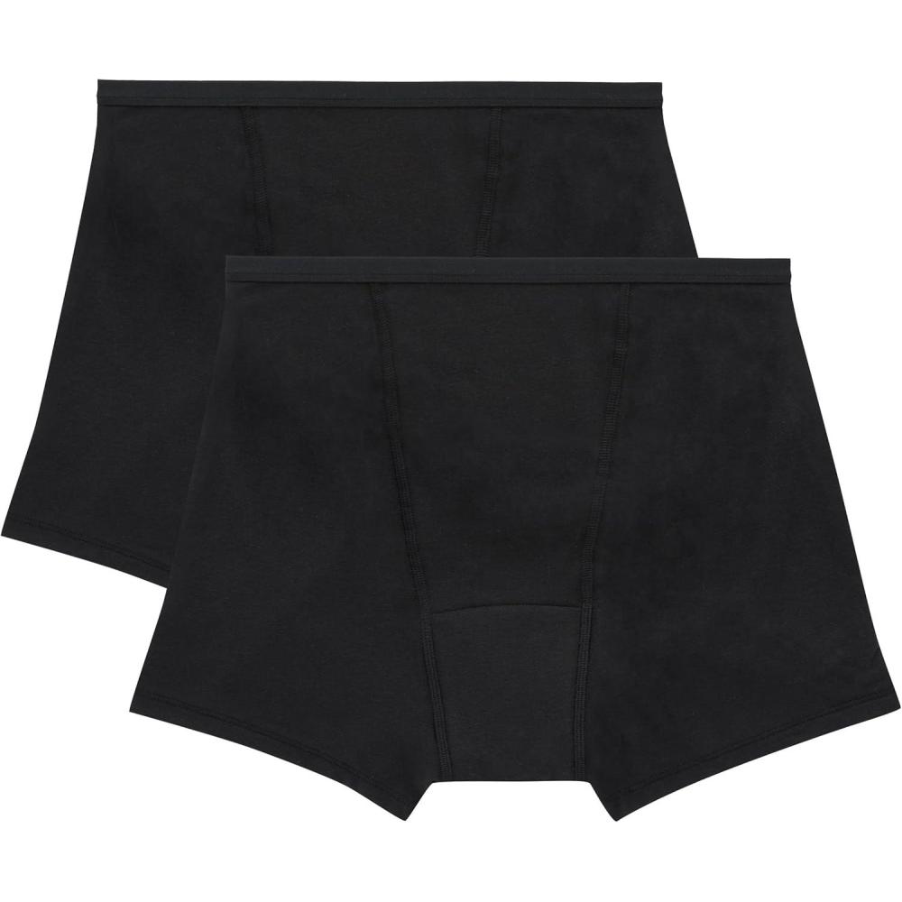 imageHanes Womens Comfort Period Underwear Bikini Period Underwear Super Leaks Period Underwear 3pack2pack Boxer Briefs BlackBlack