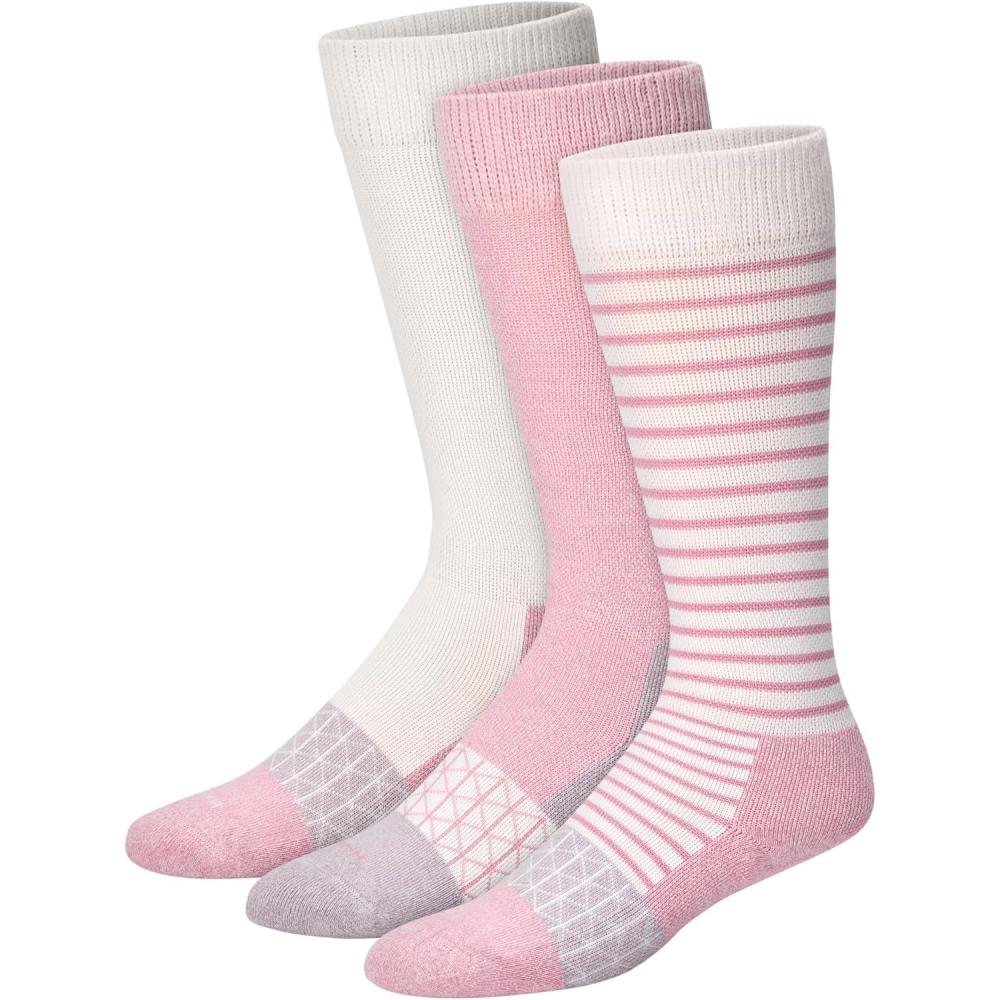 imageHanes Womens Overthecalf Socks WMild Graduated Compression Absolute Wellness Nonbinding Cushioned Socks 3packFashion PinkTanGreen