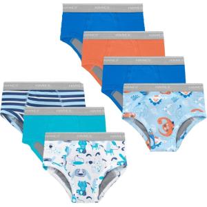 Hanes Boys’ Potty Training Underwear, Light Leaks Toddler Cotton Briefs and Boxer Briefs, Multi-pack(Briefs – Blue/Orange – 7 Pack)