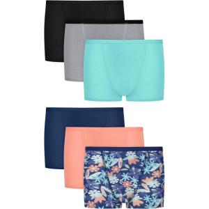 Hanes Girls’ Period Underwear Boxer Briefs, Comfort Period Boxer Brief Panties for Girls, Moderate Protection(Peach/Blue/Black)