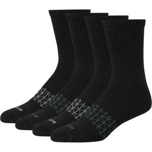 Hanes Men’s Socks, Absolute Comfort Cushioned Moisture-wicking Seamless Toe, 4 Pack, Ankle, Crew and Heel Shield Socks(Black – Crew)