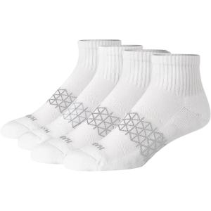 Hanes Men’s Socks, Absolute Comfort Cushioned Moisture-wicking Seamless Toe, 4 Pack, Ankle, Crew and Heel Shield Socks(White – Ankle)