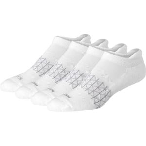 Hanes Men’s Socks, Absolute Comfort Cushioned Moisture-wicking Seamless Toe, 4 Pack, Ankle, Crew and Heel Shield Socks(White – Heel Shield)