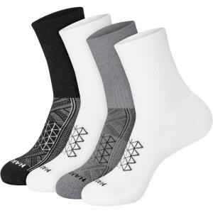 Hanes Men’s Socks Pack, 4-Pair Pack, Absolute Run Cushioned Heel-Shield Tab Moisture-Wicking Men’s Socks