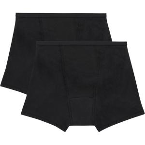 Hanes Women’s Comfort, Period. Underwear, Bikini Period Underwear, Super Leaks Period Underwear, 3-pack(2-pack Boxer Briefs  Black/Black)