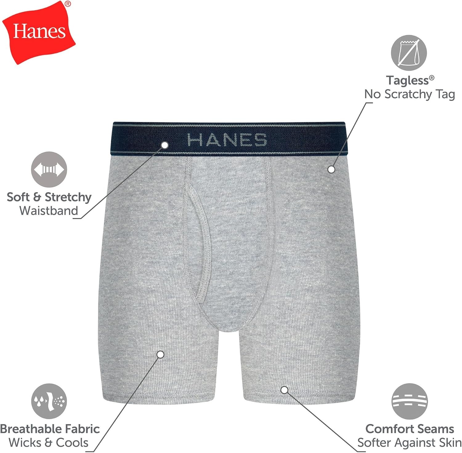 image:imageHanes Boys Boxer Briefs MoistureWicking Underwear for Boys amp Toddlers Assorted 10 or 12 PackRed Blue Sage Camo