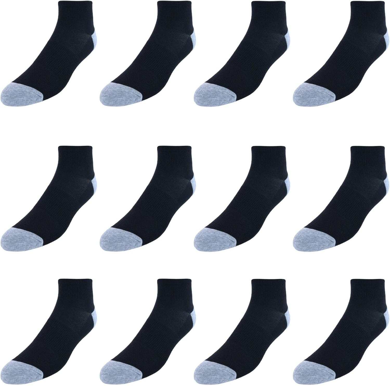 image:imageHanes Mens Socks Active Cool Xtemp Lightweight Moisturewicking Cushioned Ankle Crew and No Show 12 and 14 Pair PacksBlack Ankle 12 Pair