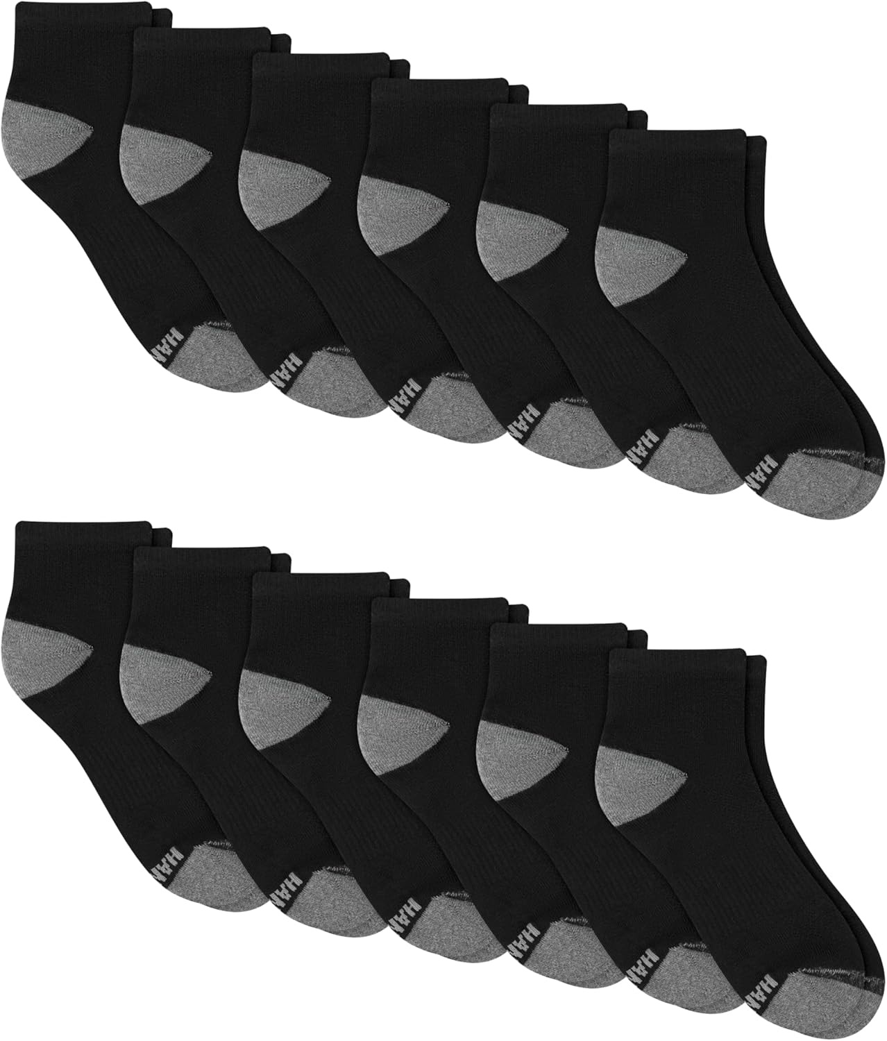 image:imageHanes Mens Socks Active Cool Xtemp Lightweight Moisturewicking Cushioned Ankle Crew and No Show 12 and 14 Pair PacksBlack Ankle 14 Pair