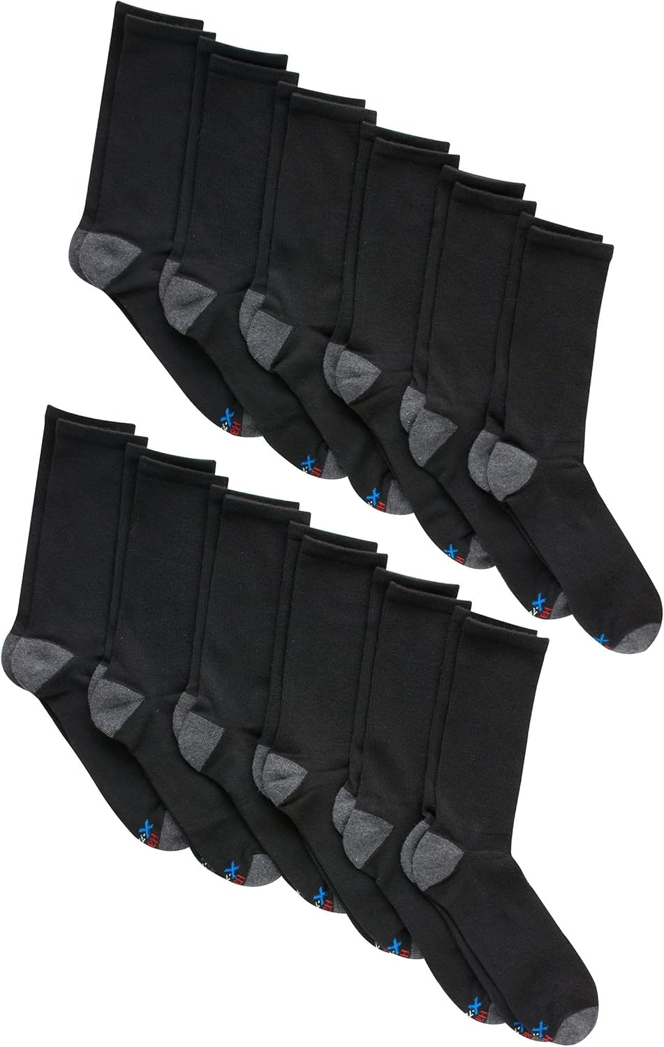 image:imageHanes Mens Socks Active Cool Xtemp Lightweight Moisturewicking Cushioned Ankle Crew and No Show 12 and 14 Pair PacksBlack Crew 12 Pair