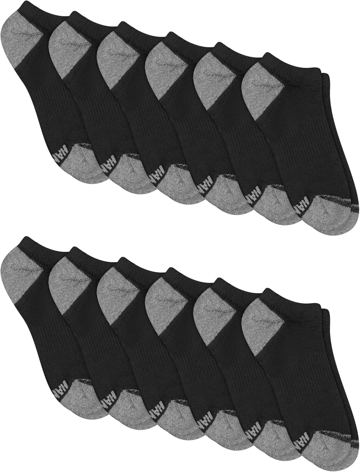 image:imageHanes Mens Socks Active Cool Xtemp Lightweight Moisturewicking Cushioned Ankle Crew and No Show 12 and 14 Pair PacksBlack No Show 12 Pair