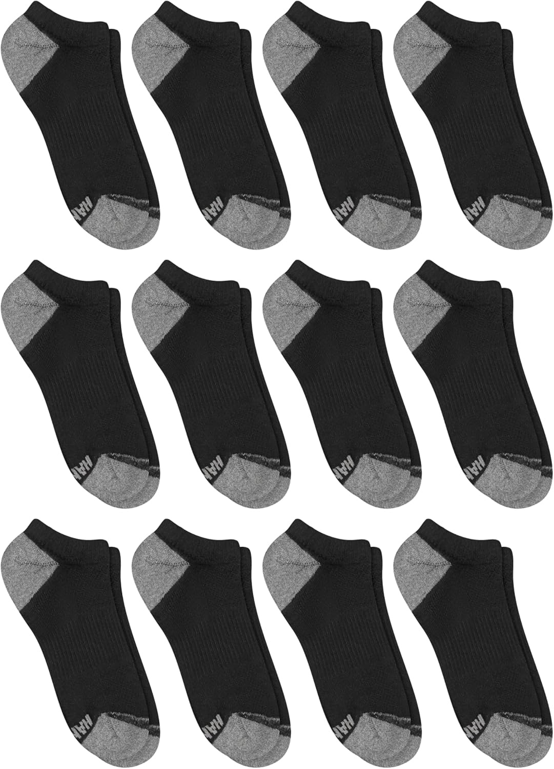 image:imageHanes Mens Socks Active Cool Xtemp Lightweight Moisturewicking Cushioned Ankle Crew and No Show 12 and 14 Pair PacksBlack No Show 12 Pair