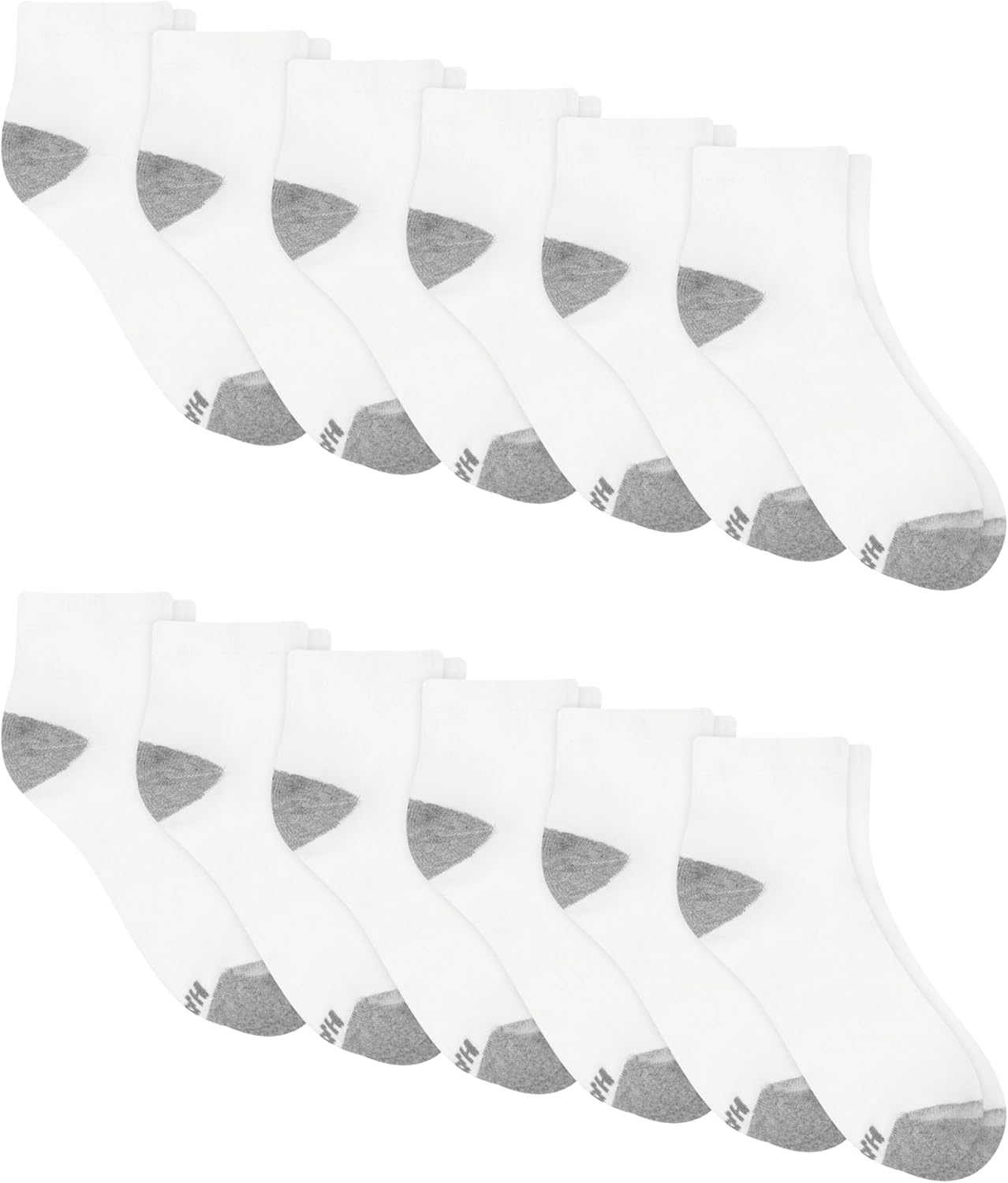 image:imageHanes Mens Socks Active Cool Xtemp Lightweight Moisturewicking Cushioned Ankle Crew and No Show 12 and 14 Pair PacksWhite Ankle 14 Pair