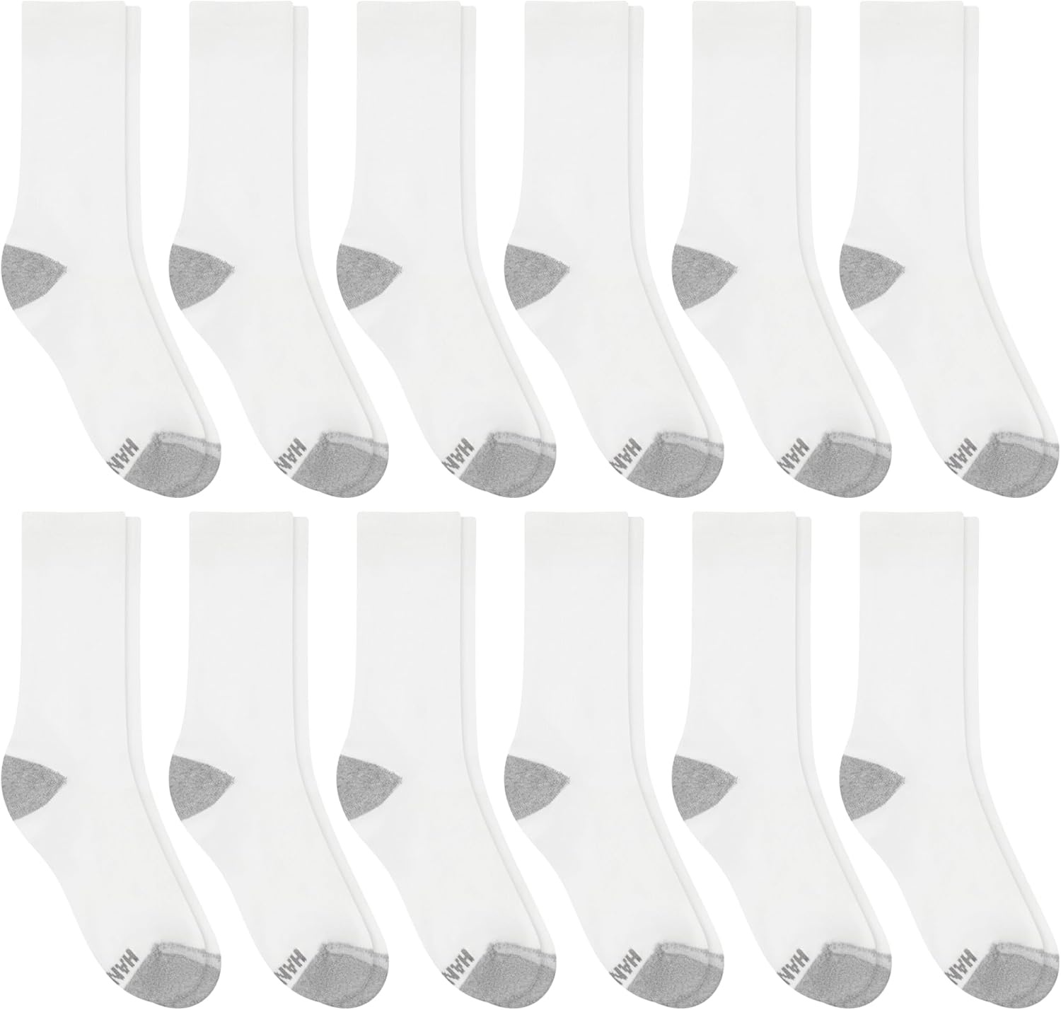 image:imageHanes Mens Socks Active Cool Xtemp Lightweight Moisturewicking Cushioned Ankle Crew and No Show 12 and 14 Pair PacksWhite Crew 14 Pair