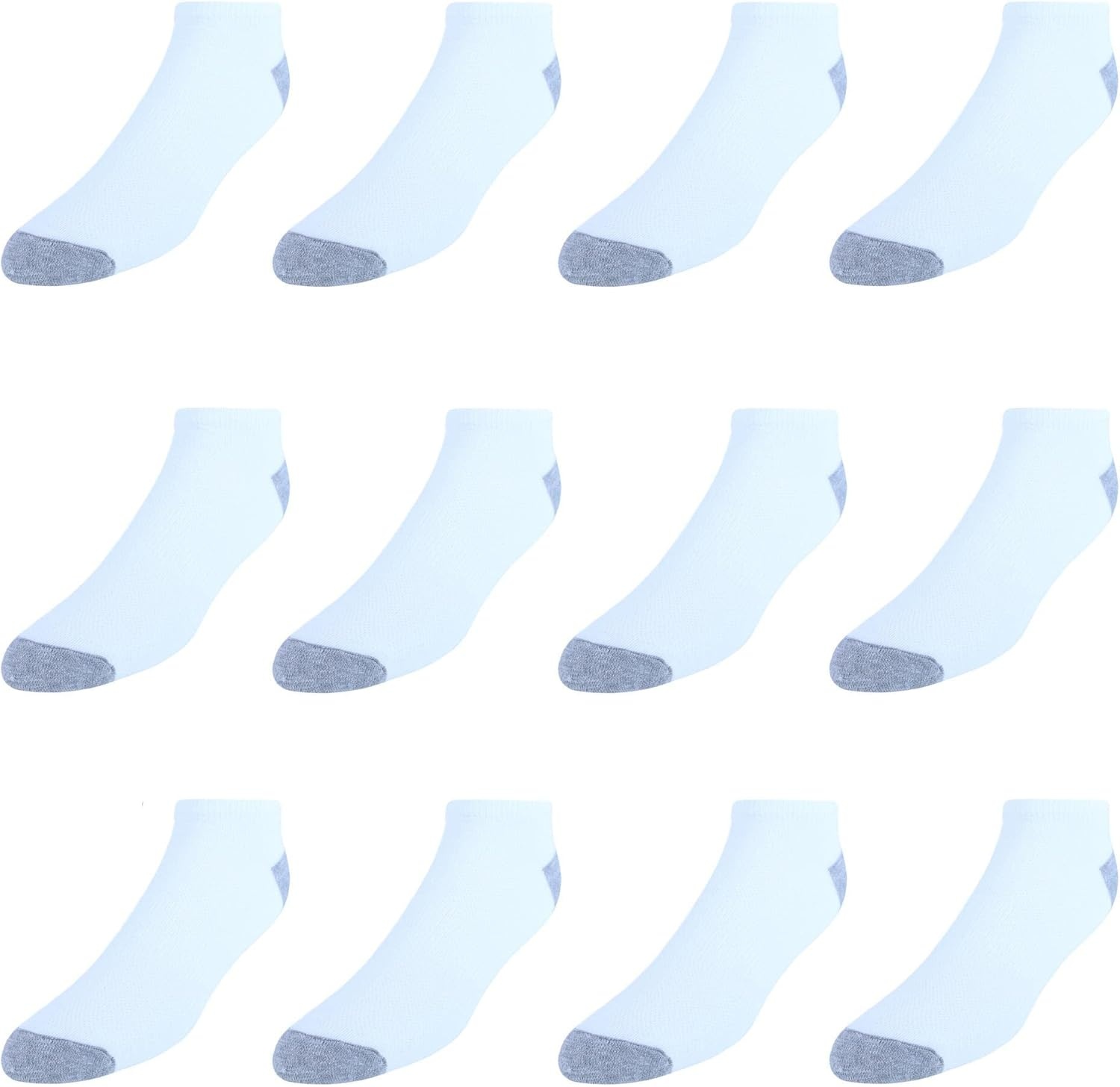 image:imageHanes Mens Socks Active Cool Xtemp Lightweight Moisturewicking Cushioned Ankle Crew and No Show 12 and 14 Pair PacksWhite Low Cut 12 Pair