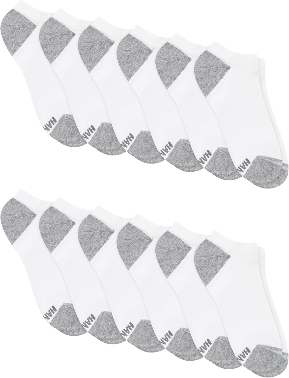 image:imageHanes Mens Socks Active Cool Xtemp Lightweight Moisturewicking Cushioned Ankle Crew and No Show 12 and 14 Pair PacksWhite No Show 12 Pair