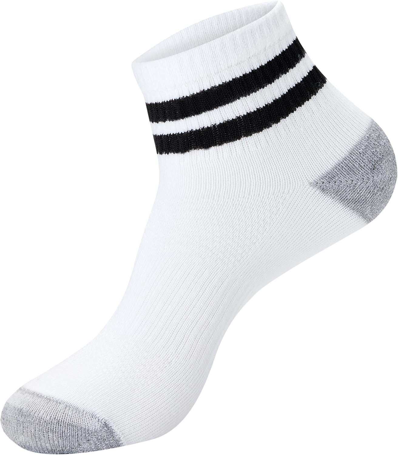 image:imageHanes Mens Socks Active Cool Xtemp Lightweight Moisturewicking Cushioned Ankle Crew and No Show 12 and 14 Pair PacksWhite Stripe Ankle 14 Pair