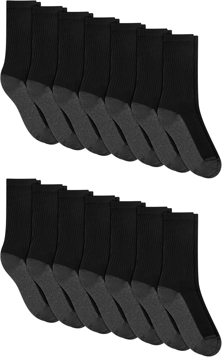 image:imageHanes Mens Socks XTemp Cushioned Low Cut Socks 12PackBlack Crew 14 Pair