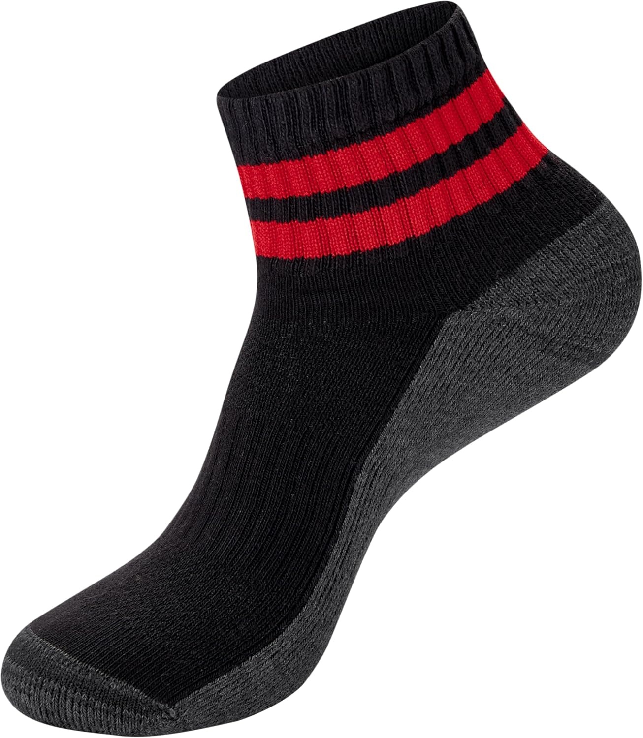 image:imageHanes Mens Socks XTemp Cushioned Low Cut Socks 12PackBlack Stripe Ankle 14 Pair