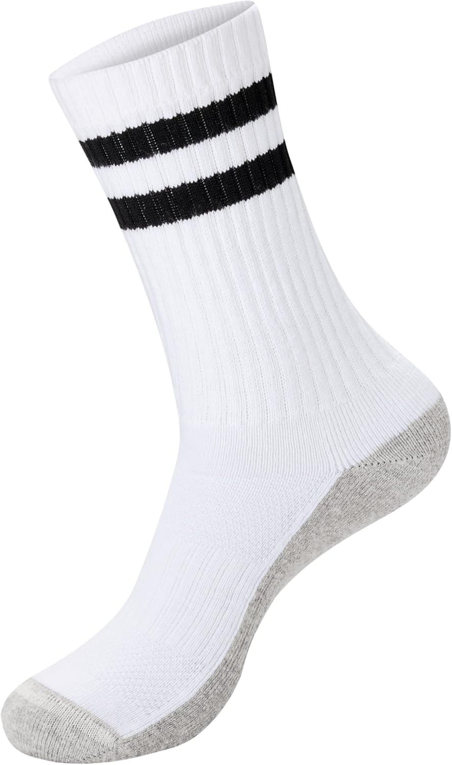 image:imageHanes Mens Socks XTemp Cushioned Low Cut Socks 12PackWhite Stripe Crew 14 Pair