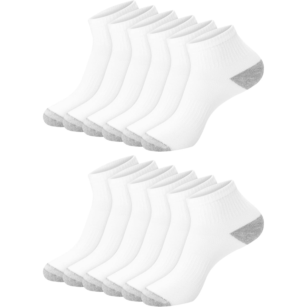 image:imageHanes Mens Socks Active Cool Xtemp Lightweight Moisturewicking Cushioned Ankle Crew and No Show 12 and 14 Pair PacksWhite Ankle 14 Pair