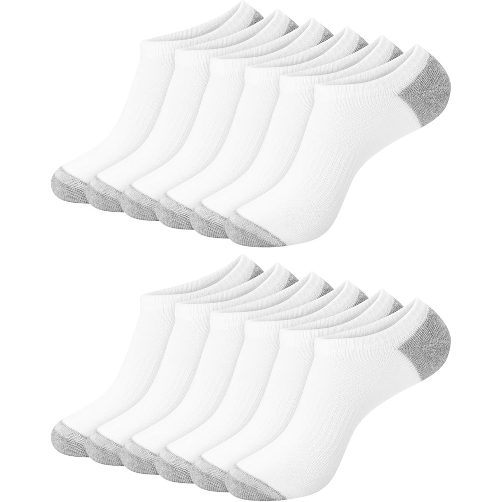 image:imageHanes Mens Socks Active Cool Xtemp Lightweight Moisturewicking Cushioned Ankle Crew and No Show 12 and 14 Pair PacksWhite No Show 12 Pair