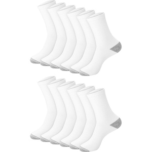 Hanes Men’s Socks, Active Cool X-temp Lightweight Moisture-wicking Cushioned Ankle, Crew and No Show, 12 and 14 Pair Packs(White – Crew 14 Pair)