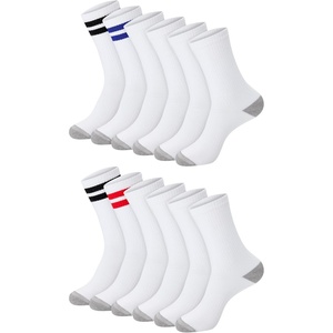 Hanes Men’s Socks, Active Cool X-temp Lightweight Moisture-wicking Cushioned Ankle, Crew and No Show, 12 and 14 Pair Packs(White Stripe – Crew 14 Pair)