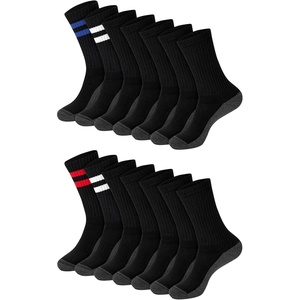 Hanes Men’s Socks, X-Temp Cushioned Low Cut Socks, 12-Pack(Black Stripe – Crew 14 Pair)